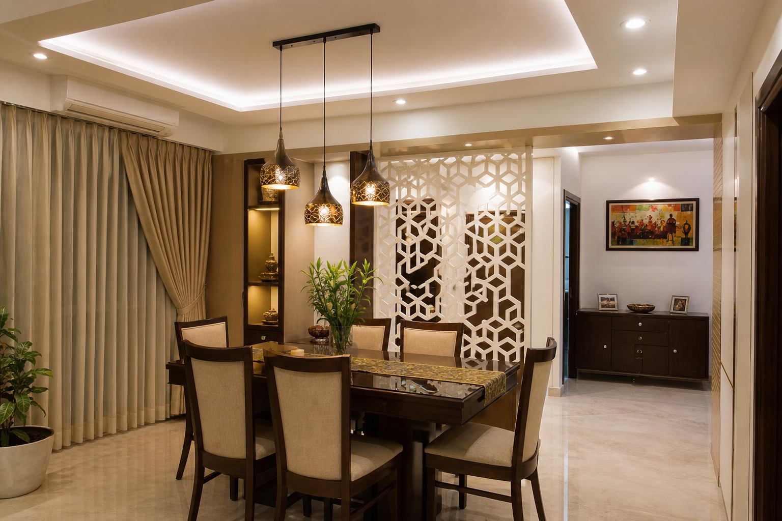 Modern Dining POP Ceiling