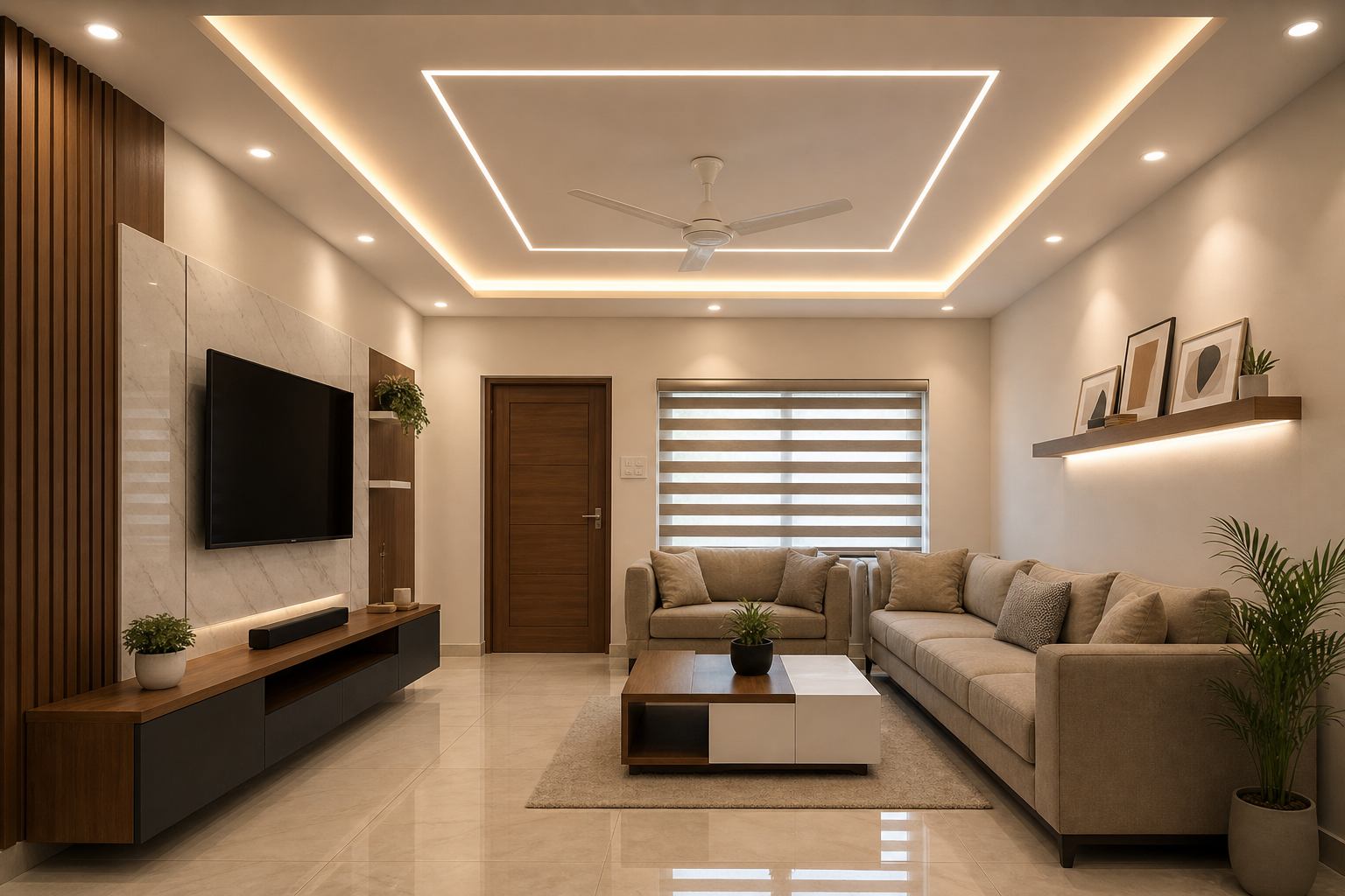 Modern Hall POP Ceiling